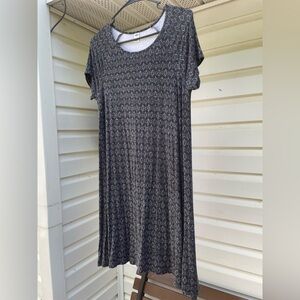 Old Navy Deep Navy Blue Patterned Midi Dress M